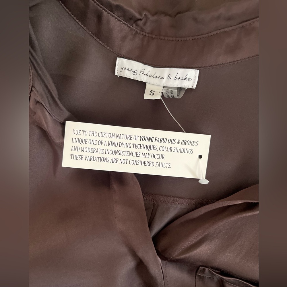 NWT Young Fabulous & Broke co-ord set! Chocolate brown Top and Jogger! Sz Small - Picture 7 of 15